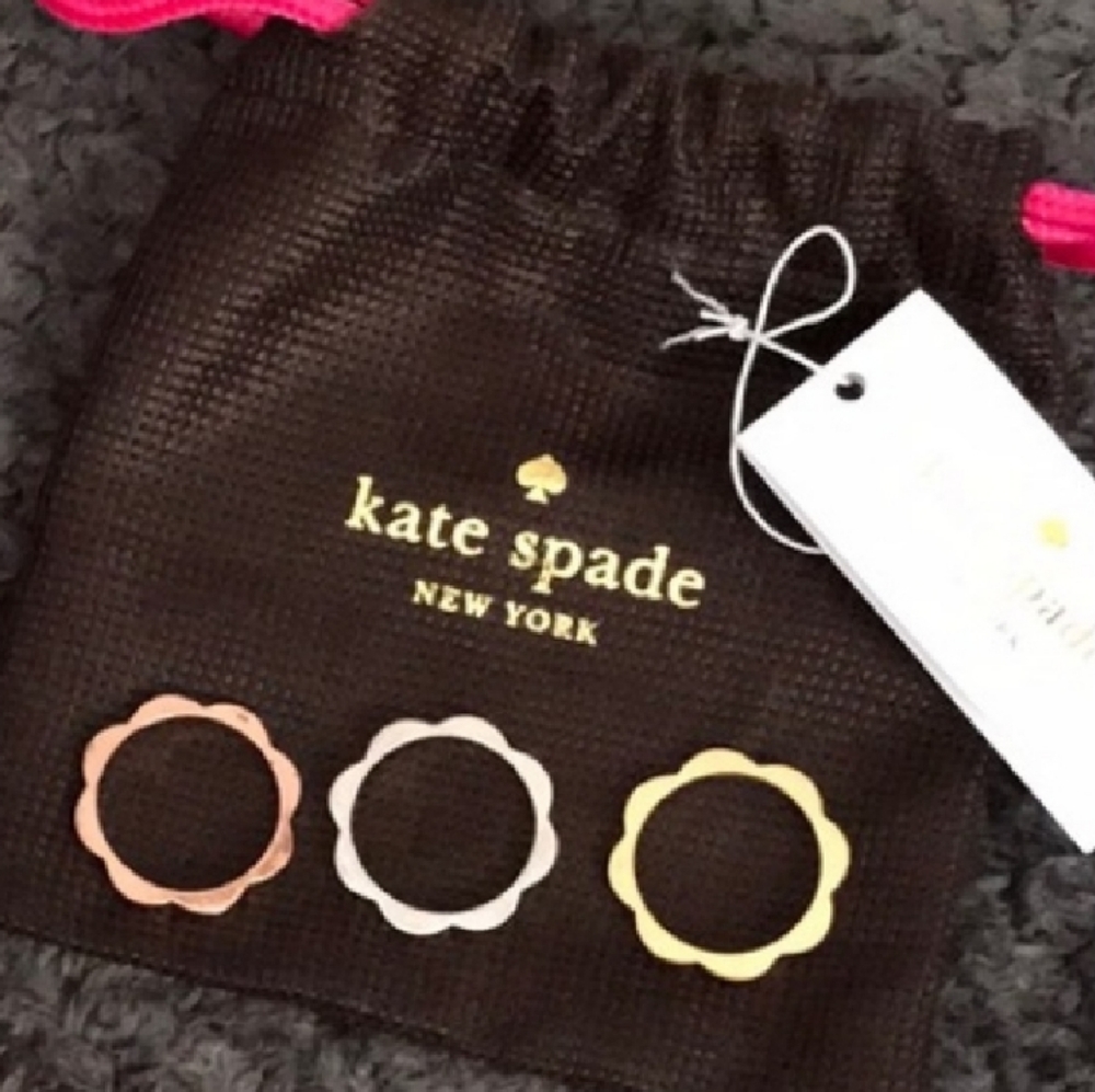 SOLD- KATE SPADE Tricolor Stackable Rings-7 - Picture 1 of 4